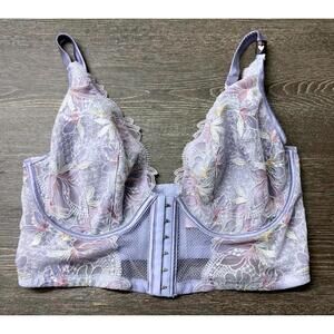 Victoria's Secret Luxe Liliac Embroidery Lace Corset Bra Top Size Medium